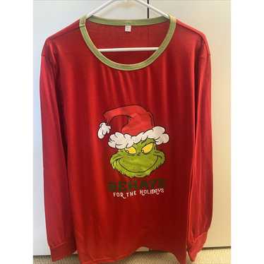 Grinch Men’s XL Red Long Sleeve Shirt “Behave For 