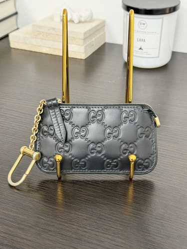 Gucci GUCCI Guccisima Leather Key Case in Black