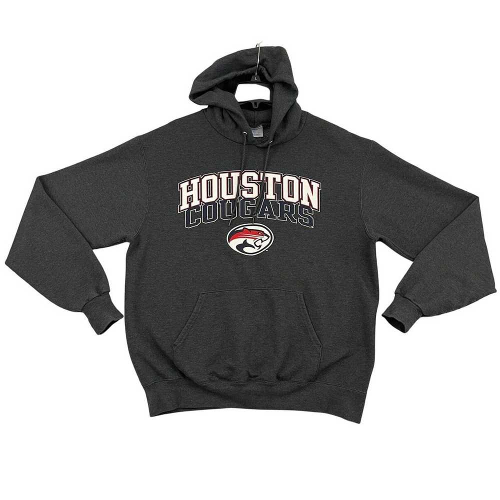 Houston Cougars Hoodie Large Gray Pullover Colleg… - image 1