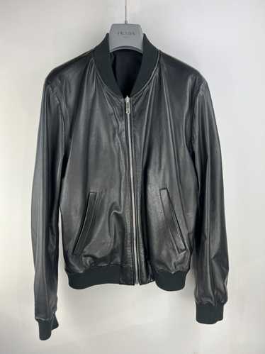 Prada Prada Reversible Leather & Nylon Bomber Jack