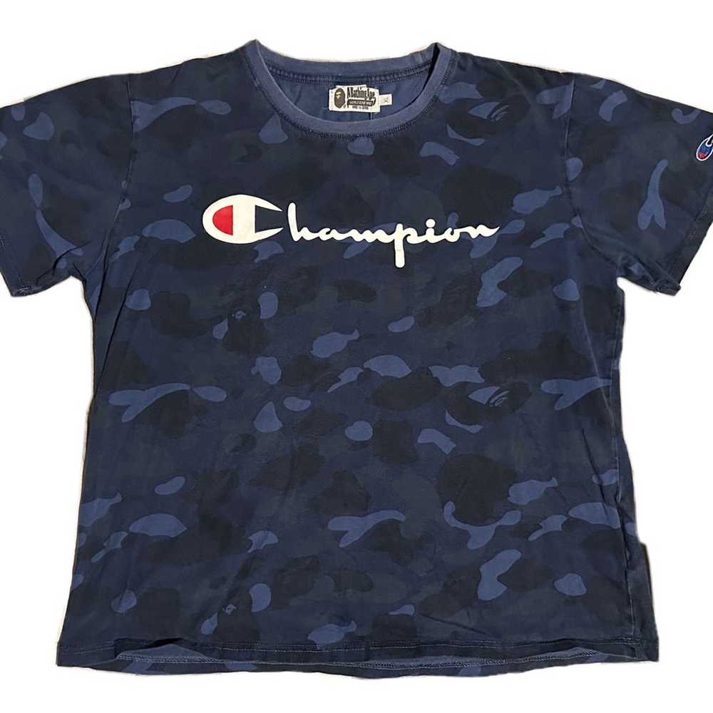 Champion Bape Blue Camo Shirt - image 1