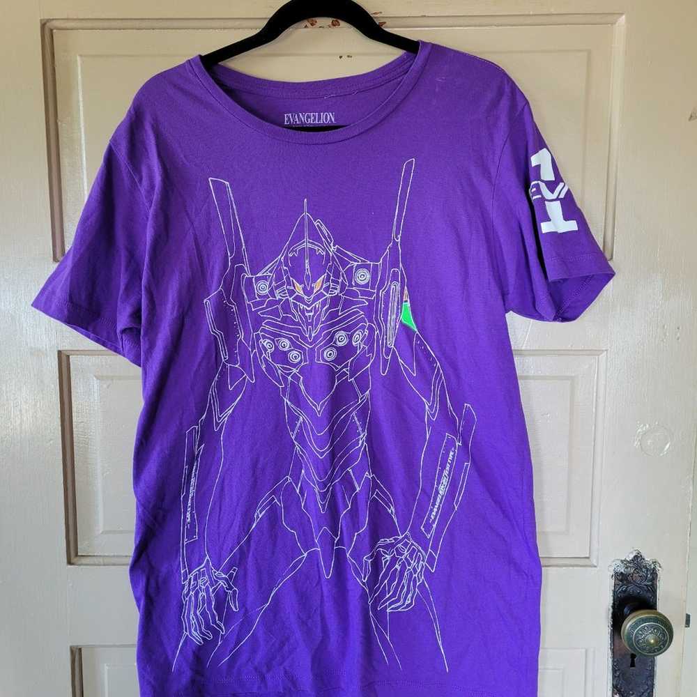 Rare Neon Genesis Evangelion Purple T Shirt EVA-0… - image 1
