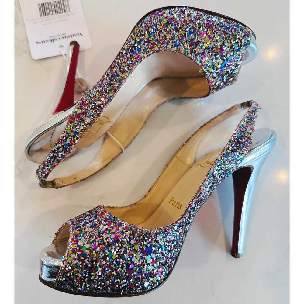 Christian Louboutin Private Number glitter heels - image 6