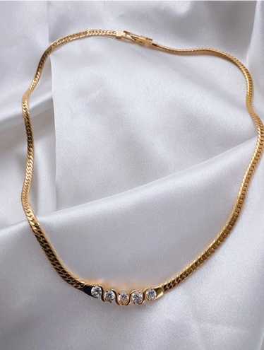 gold plated tennis necklace