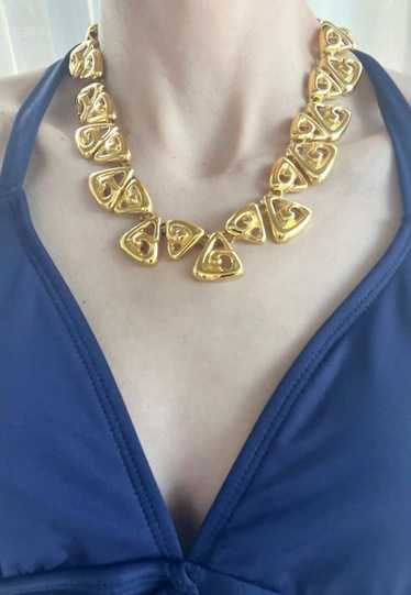 gold tone Anne Klein Bermuda triangle necklace