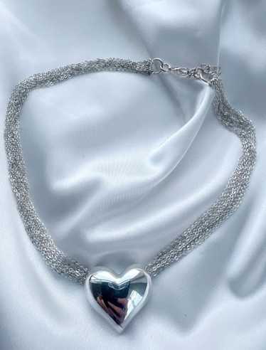 puffy heart necklace