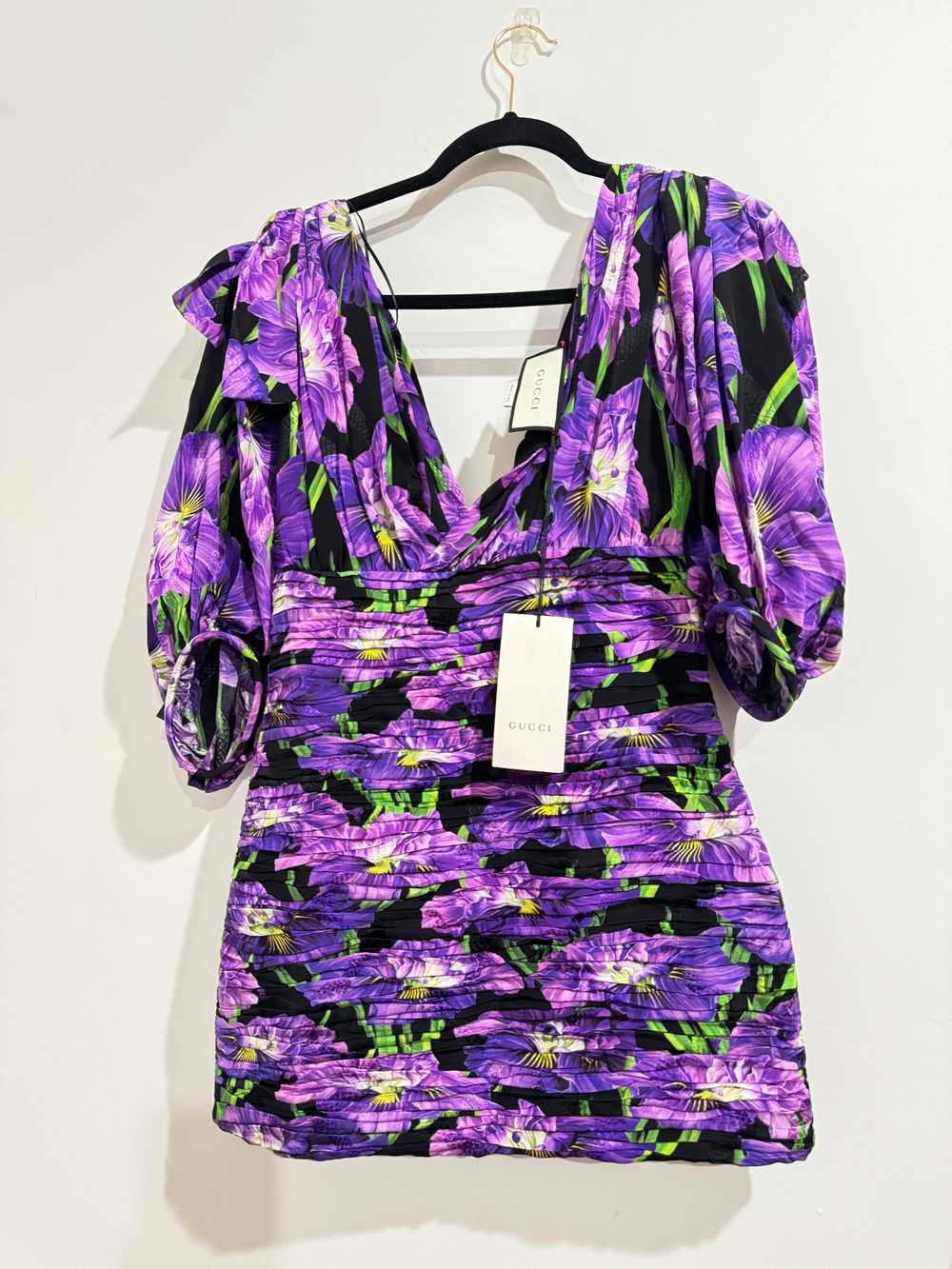 Product Details Gucci Purple Silk Dress with Yell… - image 3