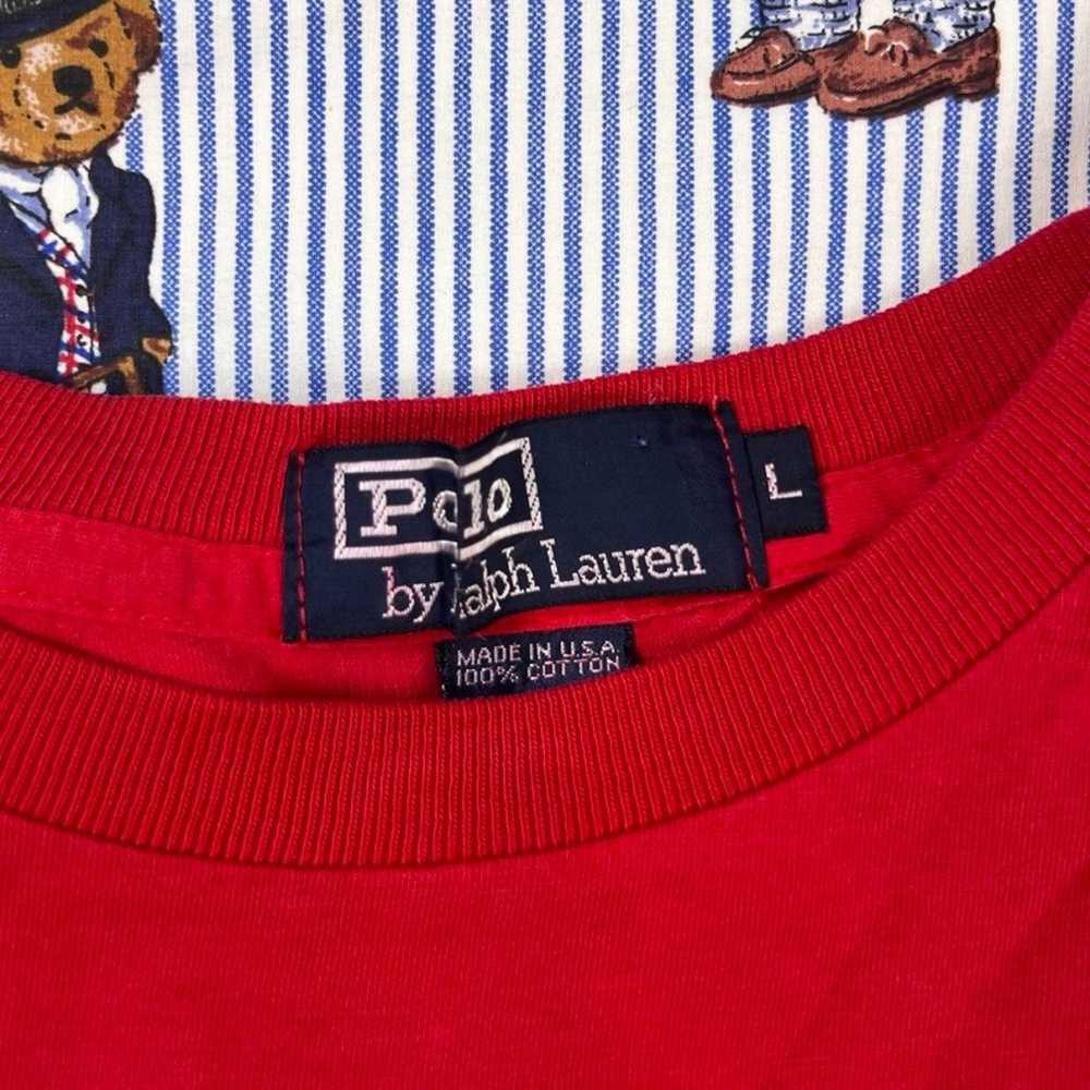 Vintage 90s Polo Ralph Lauren Polo Crest Red Pock… - image 3