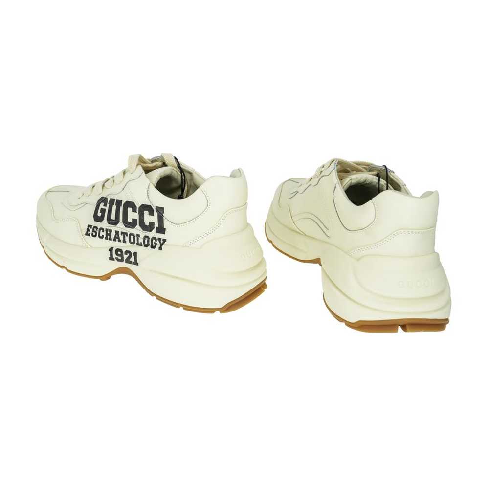 Gucci Rhyton leather low trainers - image 3