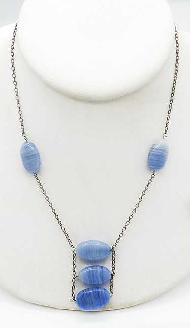 Bue Art Glass Bead Ladder Necklace