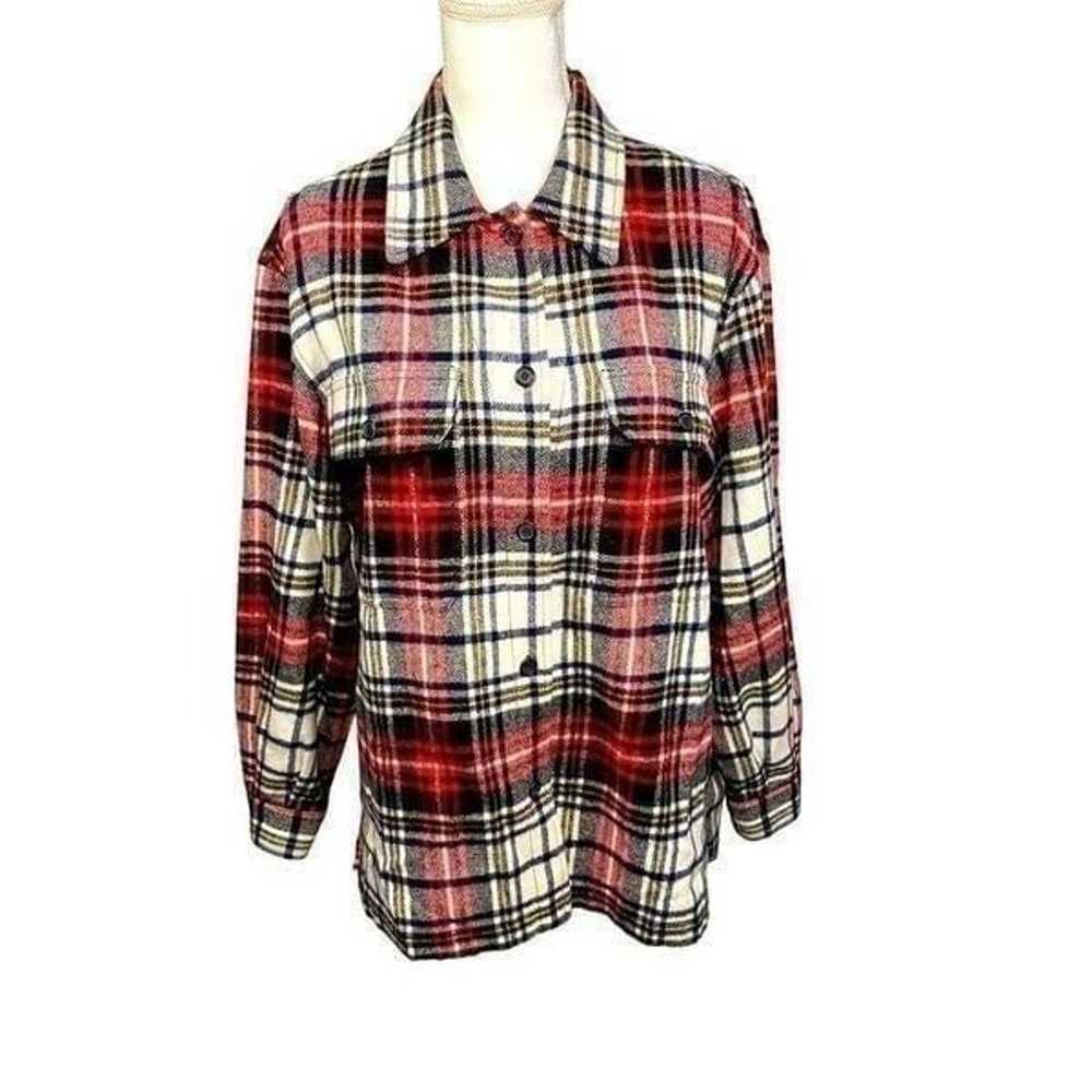 Charter Club Plaid Wool Blend  Long Sleeve Cozy F… - image 1