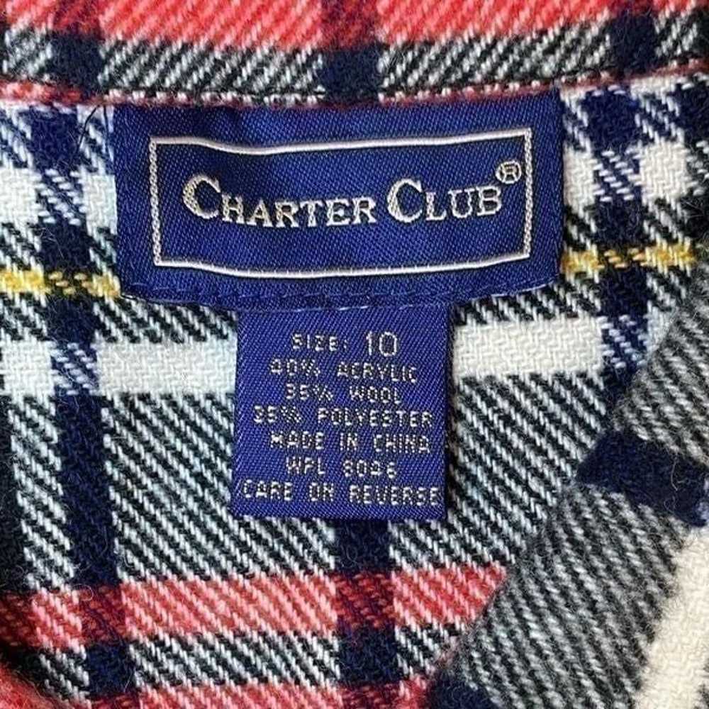 Charter Club Plaid Wool Blend  Long Sleeve Cozy F… - image 4