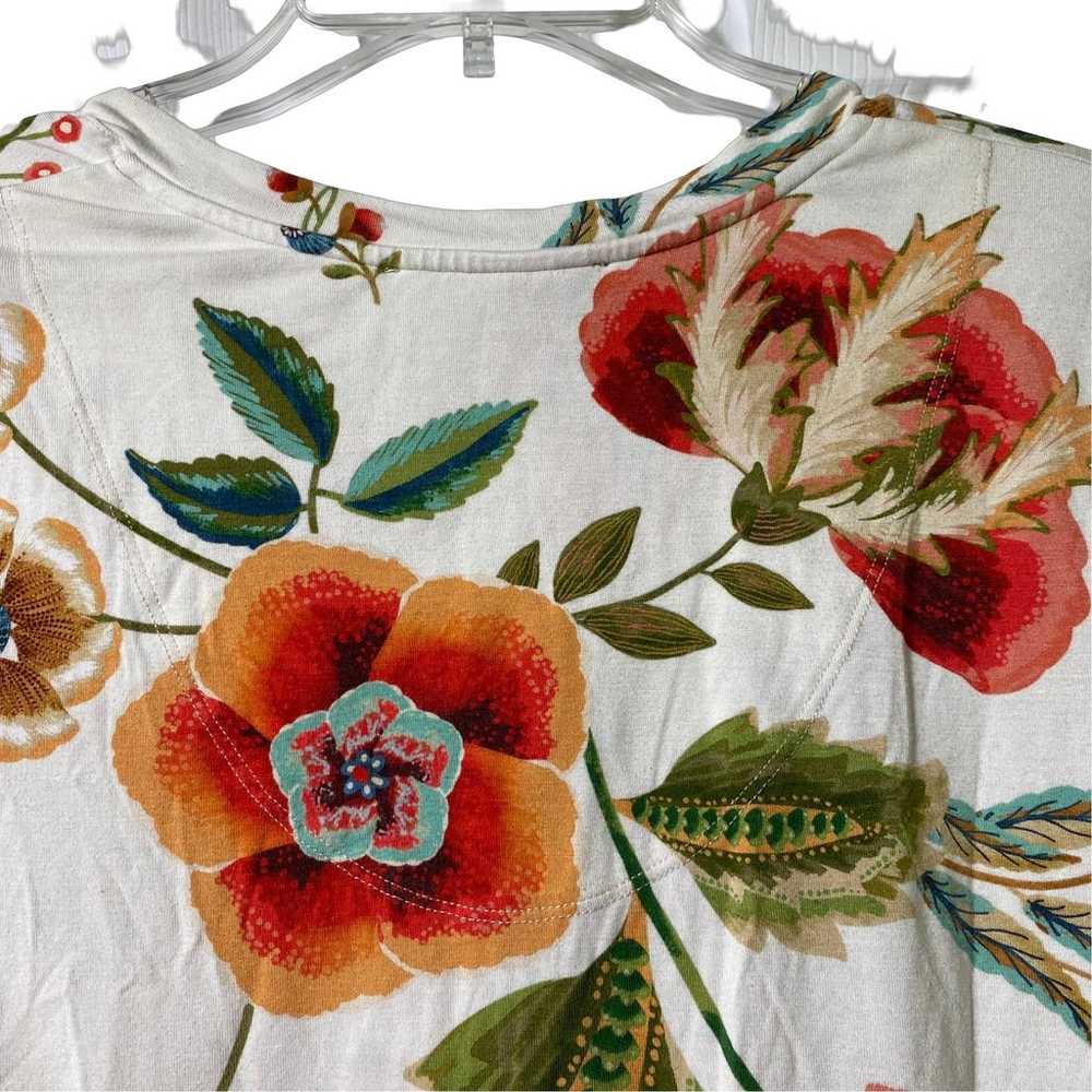 Johnny Was V Neck Floral Print T Shirt Sz S (2557) - image 8