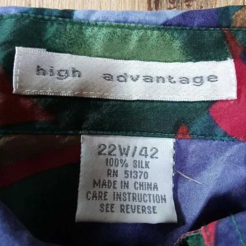 Vintage High Advantage Abstract Pattern Silk Long… - image 2