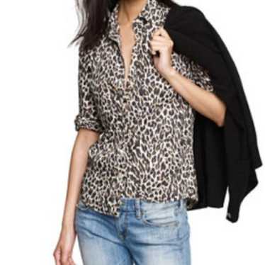 J. Crew Leopard Animal Print The Perfect Shirt Wom
