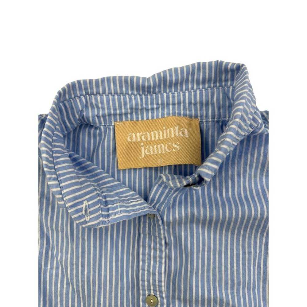 Araminta James - Striped Button Down Shirt in Blu… - image 3