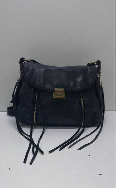 Rebecca Minkoff Leather Double Zip Shoulder Bag Bl