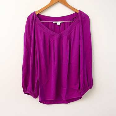 Diane von Furstenberg Purple Silk Blouse, Size 6