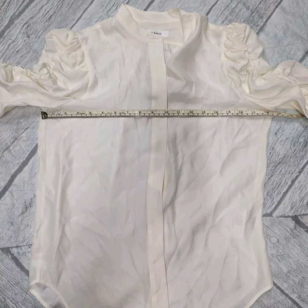 Frame Off White "Gillian" blouse 100% Silk Organza - image 10