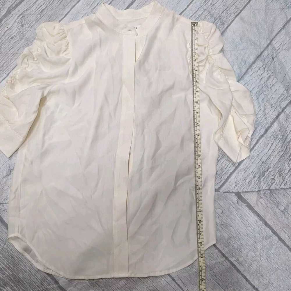 Frame Off White "Gillian" blouse 100% Silk Organza - image 11