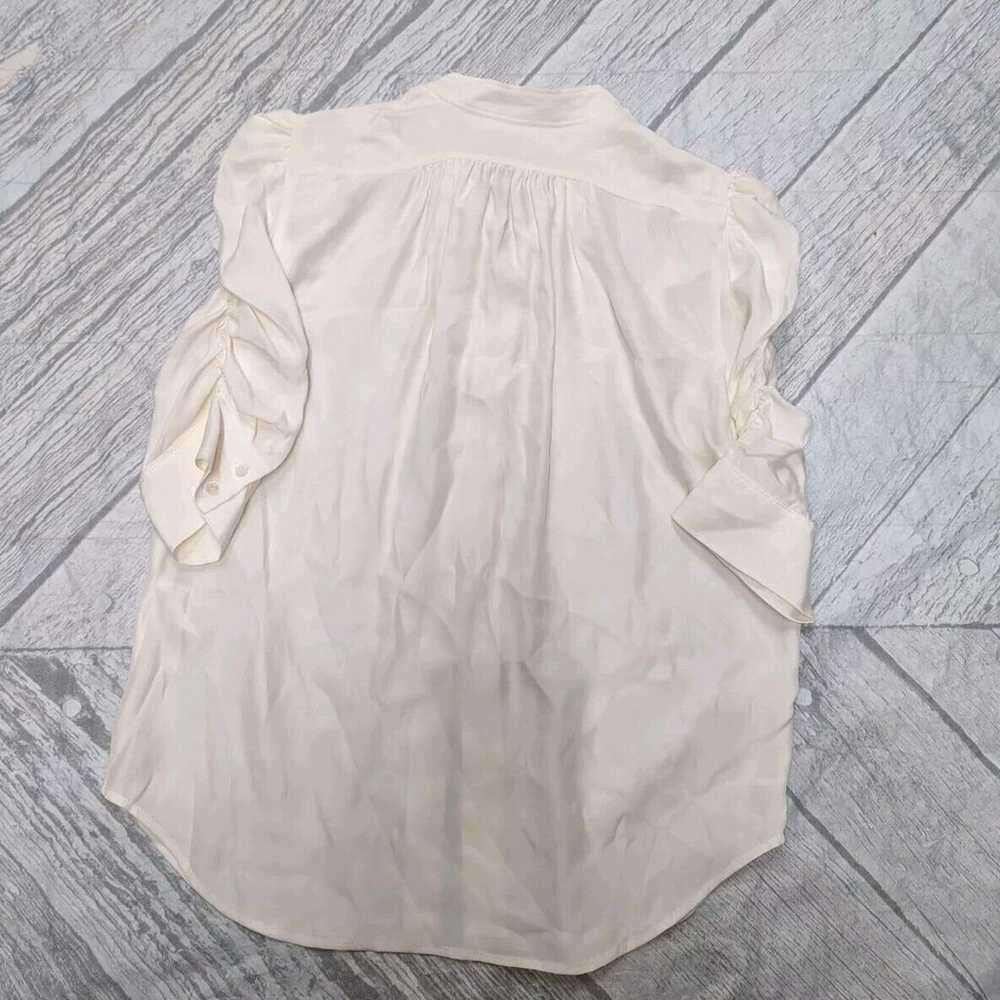 Frame Off White "Gillian" blouse 100% Silk Organza - image 12