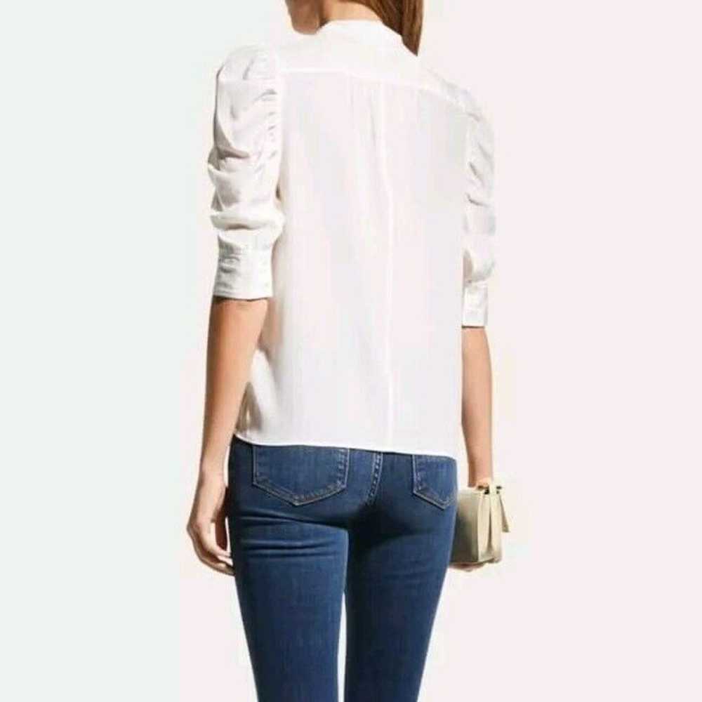 Frame Off White "Gillian" blouse 100% Silk Organza - image 4