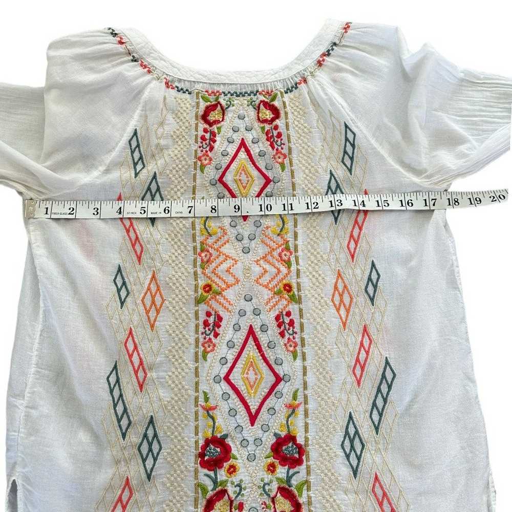 Johnny Was White Boho Cotton Colorful Embroidered… - image 8