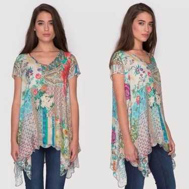 JOHNNY WAS Multicolored  Silk Floral Tunic Size L… - image 1