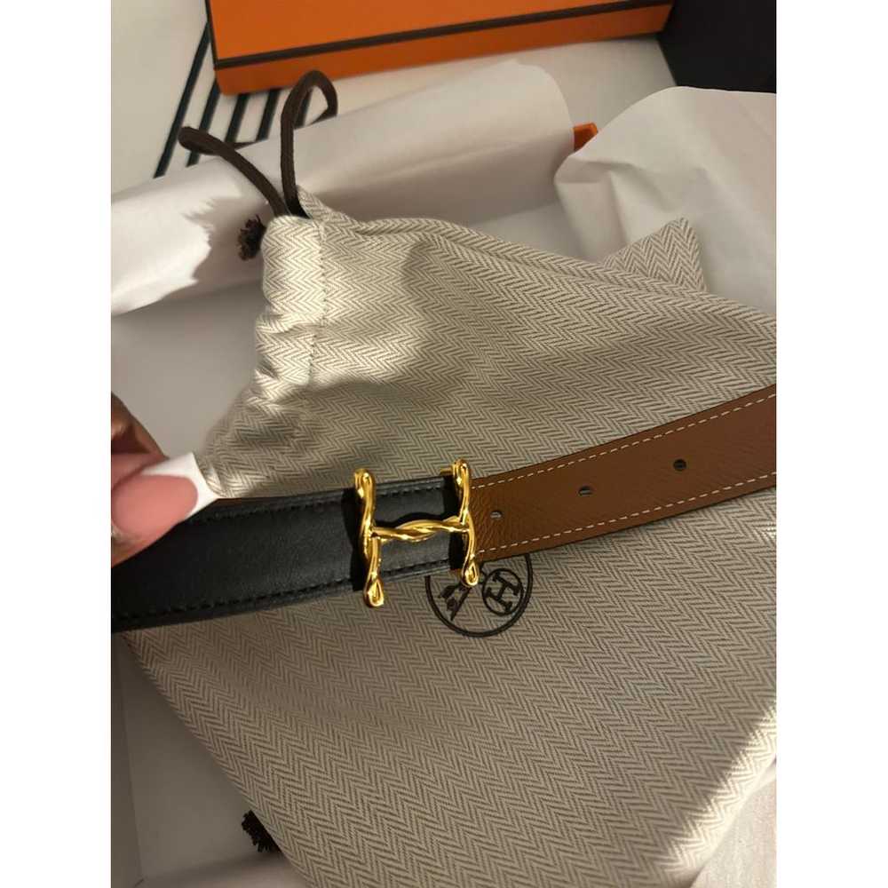 Hermès H leather belt - image 3