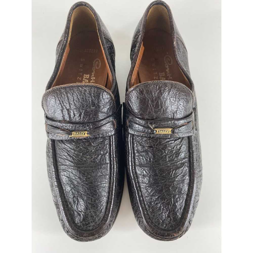 Bally Vintage Bally Leather Loafers Slip On Dark … - image 2