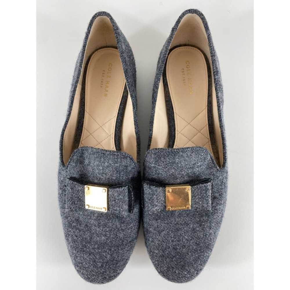 Cole Haan Cole Haan Gray Wool Fabric Bow Flats Lo… - image 2