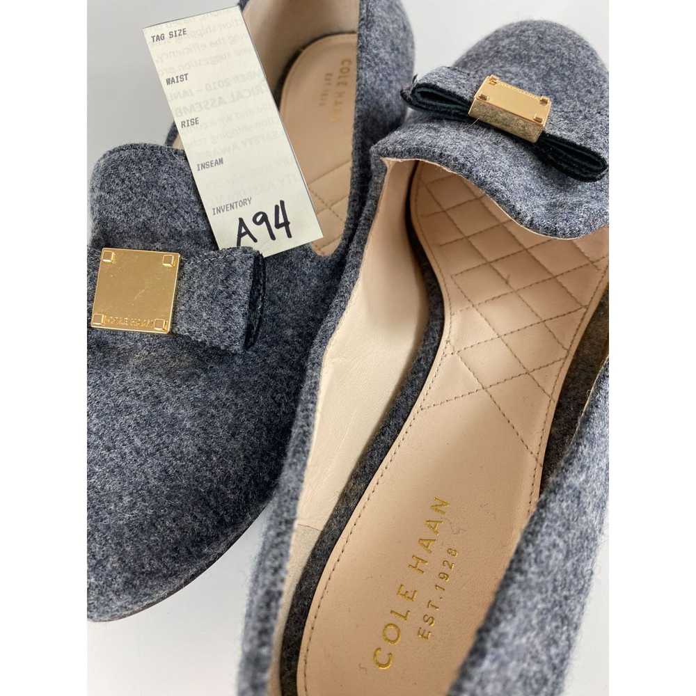 Cole Haan Cole Haan Gray Wool Fabric Bow Flats Lo… - image 8