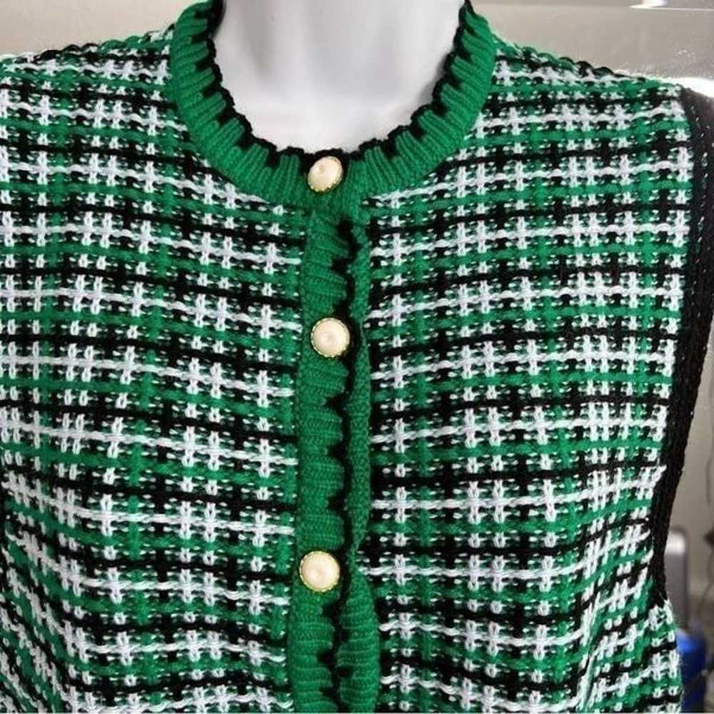 UNBRANDED Houndstooth Checked Knit Vest Sweater S… - image 5