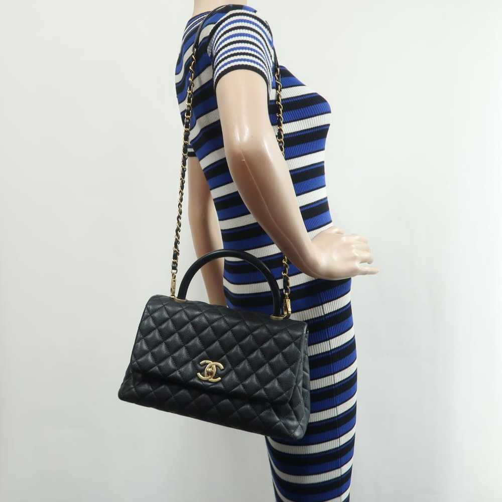 Chanel Coco Handle leather satchel - image 6