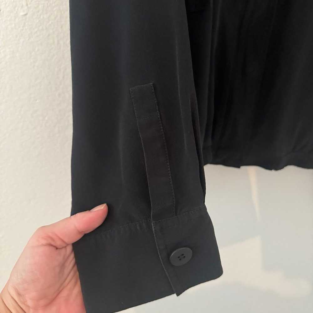 Eileen Fisher Womens Black Silk Zip Bomber Jacket… - image 11