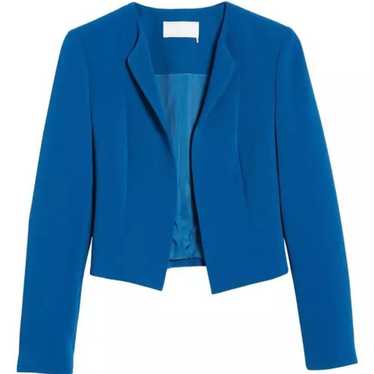 HUGO BOSS Blue Jerusa Textured Stretch Crop Suit … - image 1