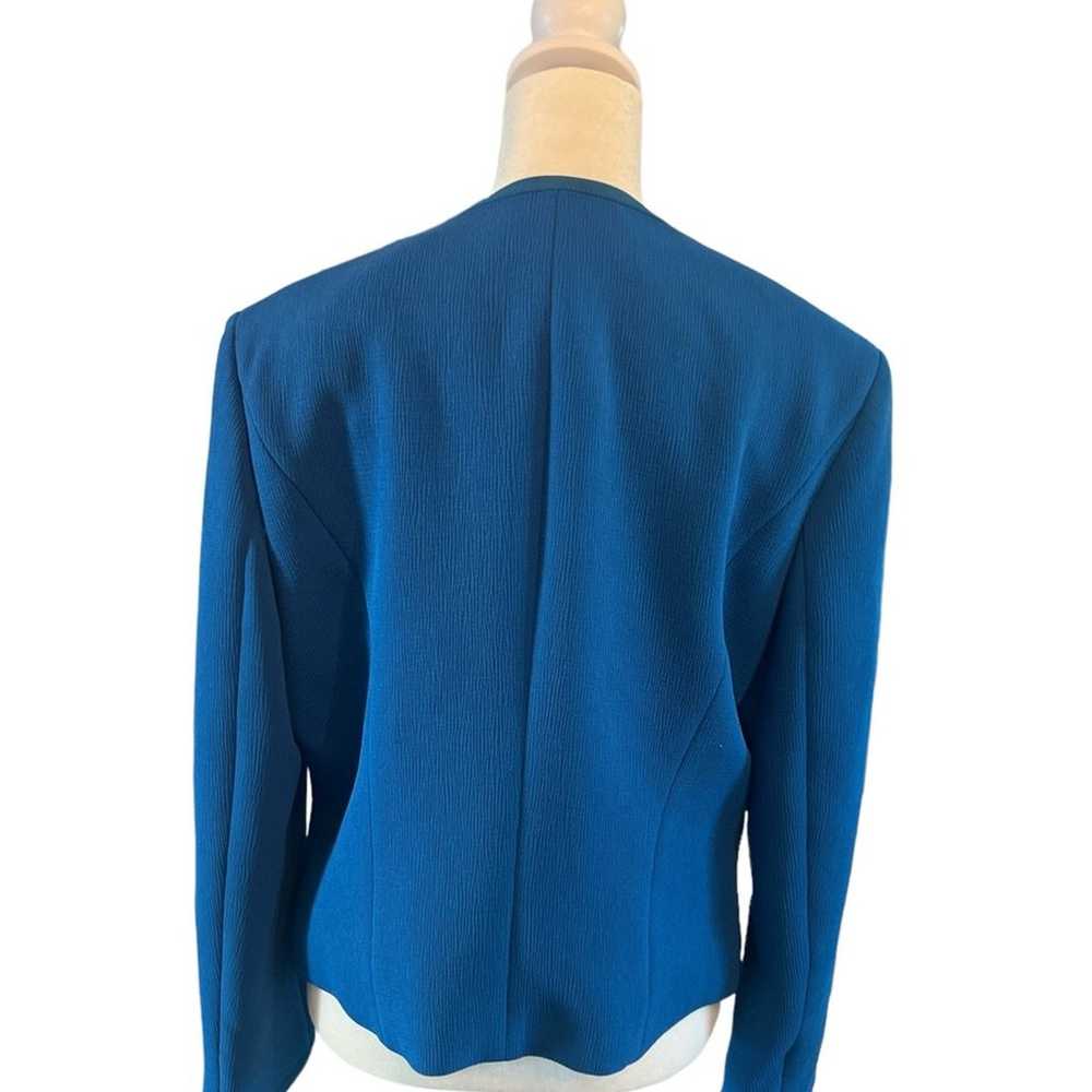 HUGO BOSS Blue Jerusa Textured Stretch Crop Suit … - image 4
