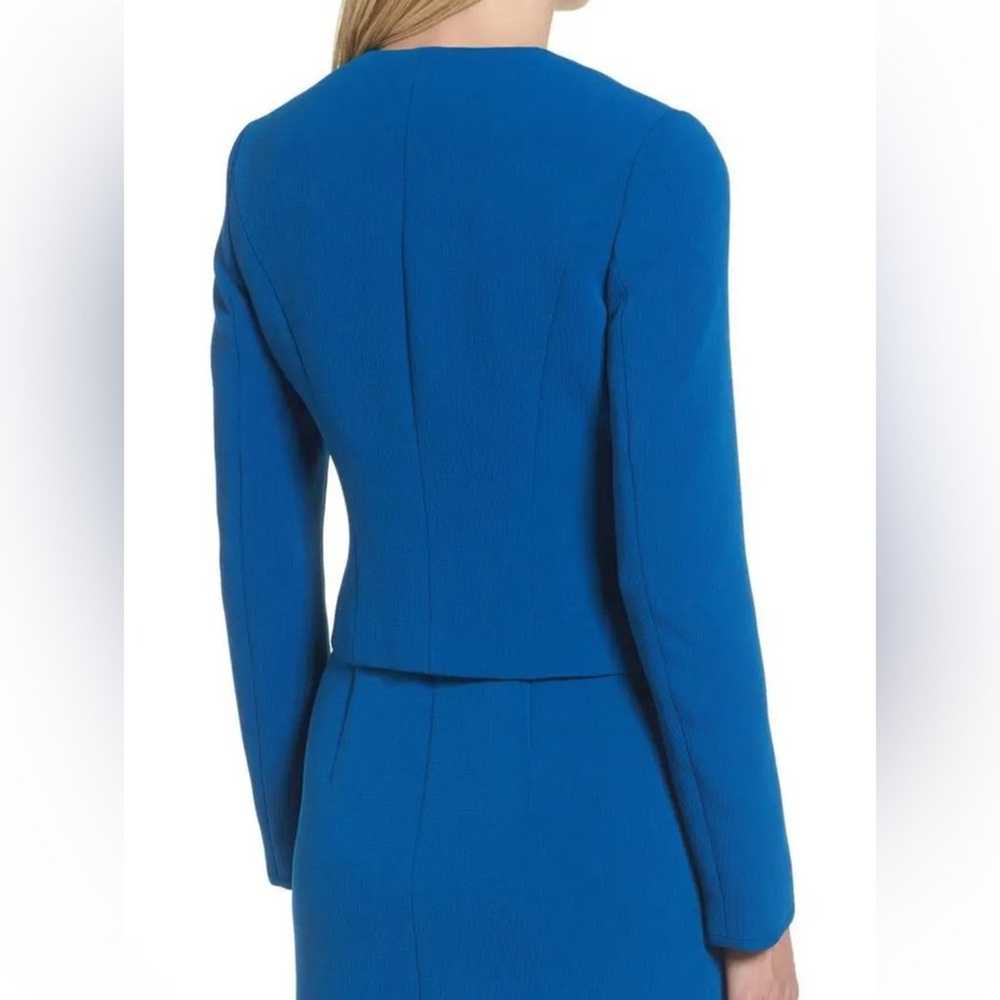 HUGO BOSS Blue Jerusa Textured Stretch Crop Suit … - image 5