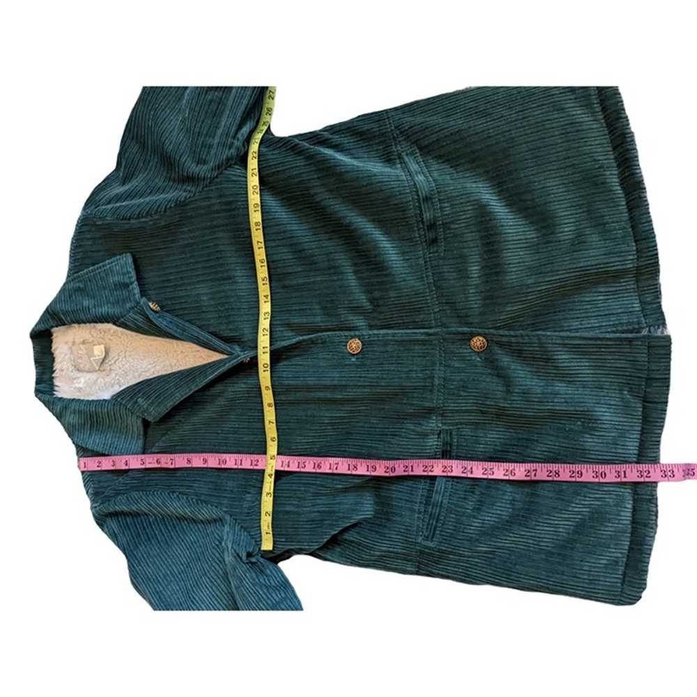 Blair Green Corduroy Faux Fur Lined Button Coat XL - image 3
