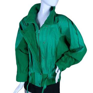 Vintage Winlit Women Jacket Size Medium Green Fel… - image 1