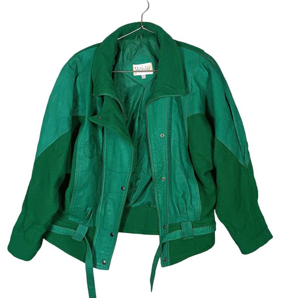 Vintage Winlit Women Jacket Size Medium Green Fel… - image 3