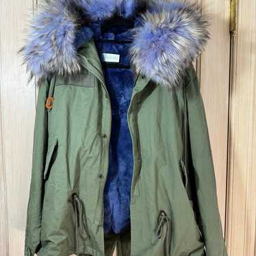 Jules Kae Green/Blue  Fur Jacket - image 1