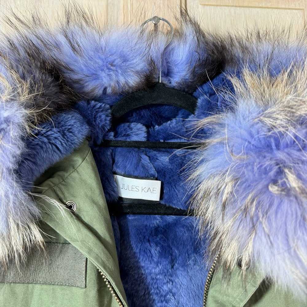Jules Kae Green/Blue  Fur Jacket - image 3