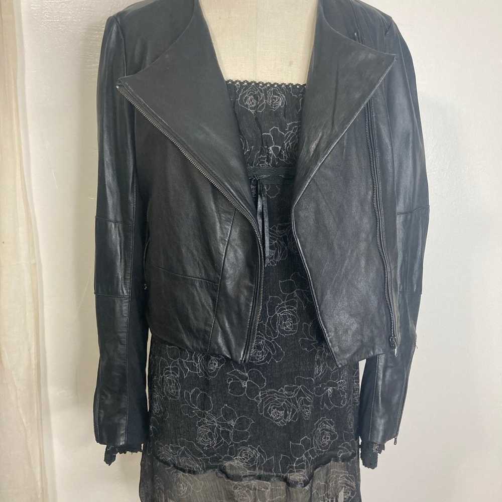 Black lamb leather jacket j brand - image 5