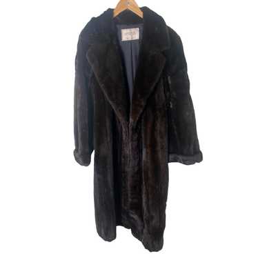 Embry's Dark Brown Real Mink Fur Coat Sz M