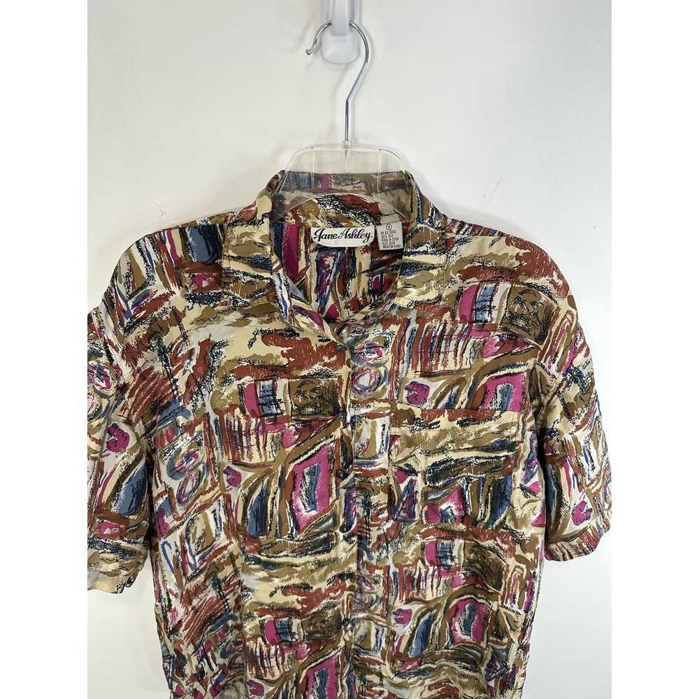 Vintage Jane Ashley Silk Button Up Shirt Art To W… - image 6