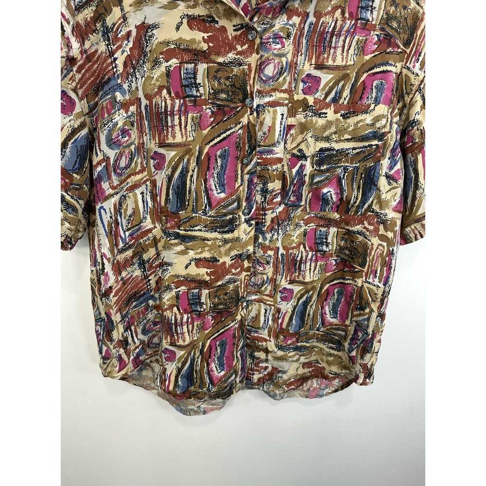 Vintage Jane Ashley Silk Button Up Shirt Art To W… - image 7