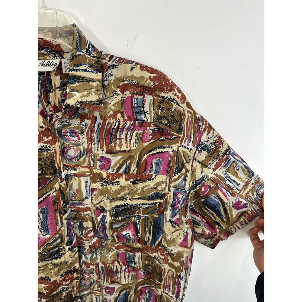 Vintage Jane Ashley Silk Button Up Shirt Art To W… - image 9