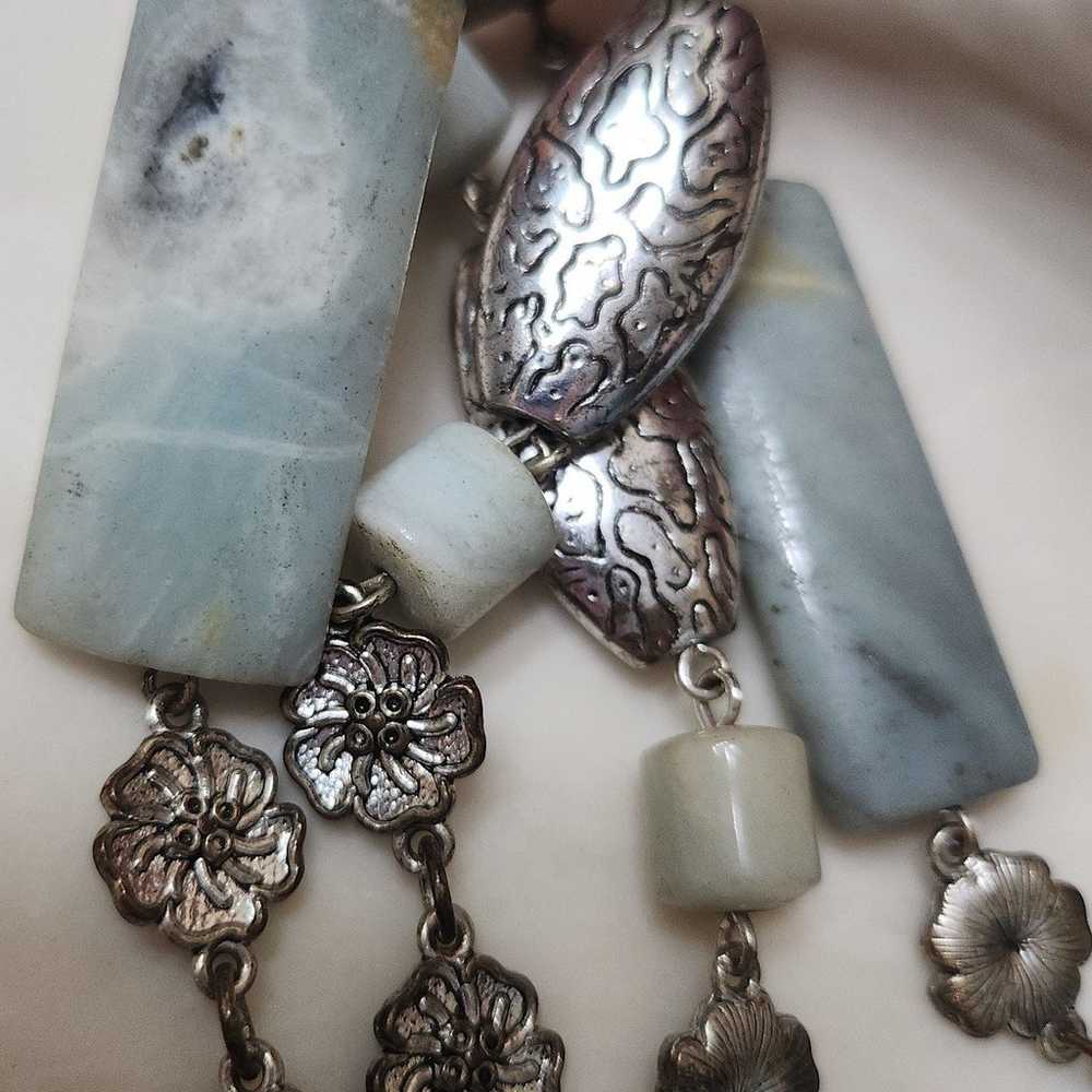 Premier natural stone necklace vintage 18 in - image 3