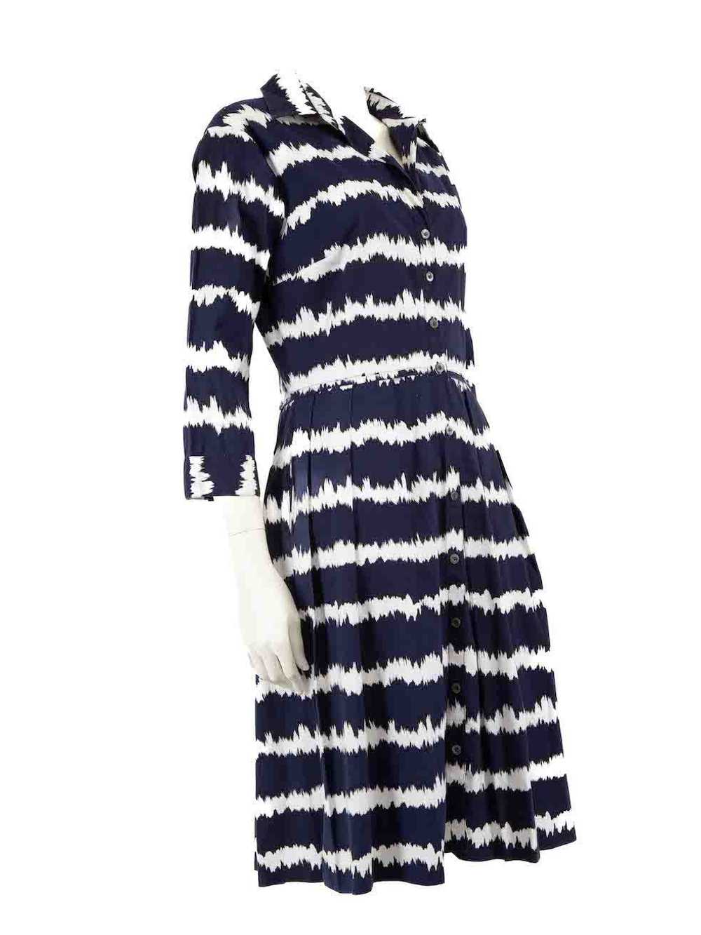 Samantha Sung Blue Stripe Pleated Midi Dress - image 2